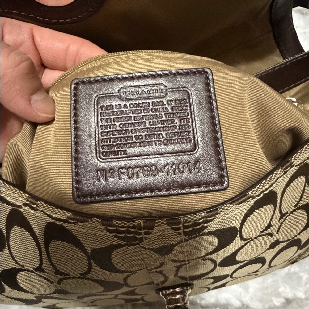 Vintage Coach Tan Brown signature turnlock braided leather strap Shoulder Bag - Picture 10 of 10